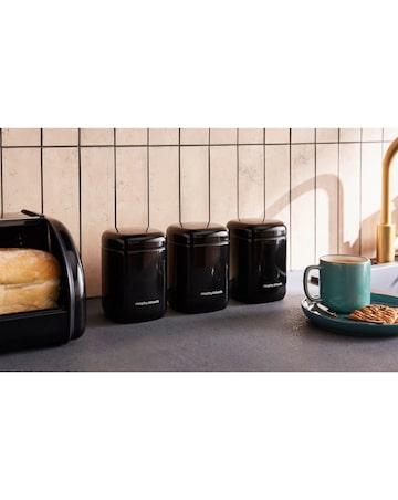 Morphy Richards Set of 3 Canisters - Black