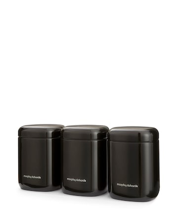 Morphy Richards Set of 3 Canisters - Black