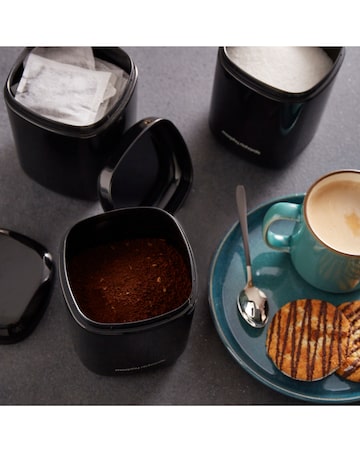 Morphy Richards Set of 3 Canisters - Black