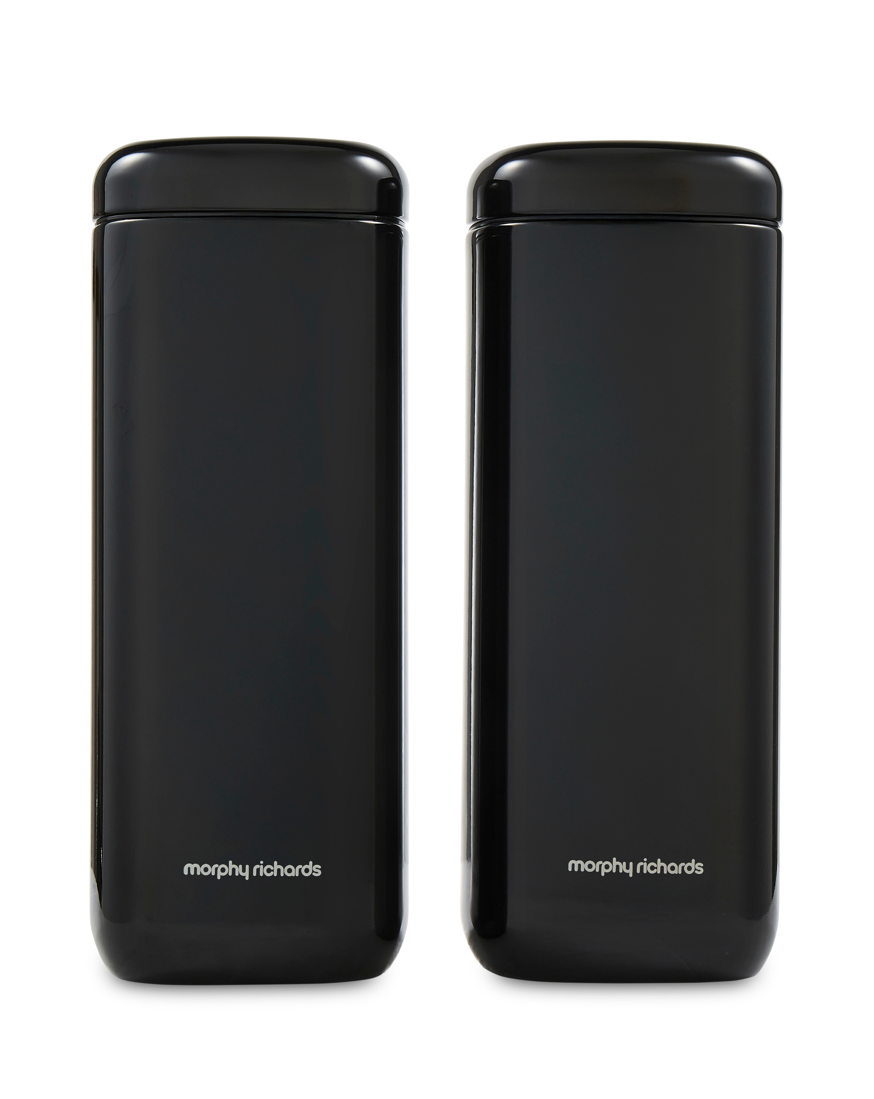 Morphy Richards 2 Large Canisters Black