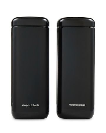 Morphy Richards Set of 2 Large Canisters - Black