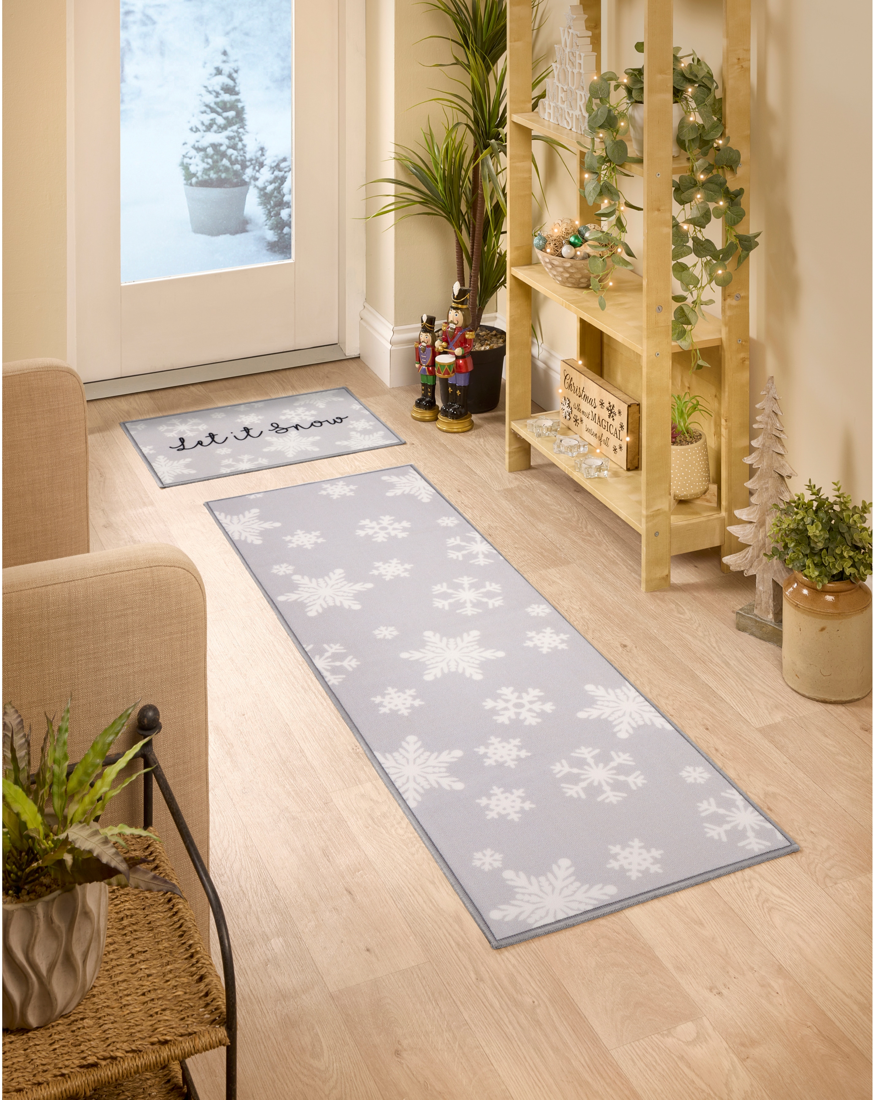 Let it Snow Christmas Runner and Mat Set
