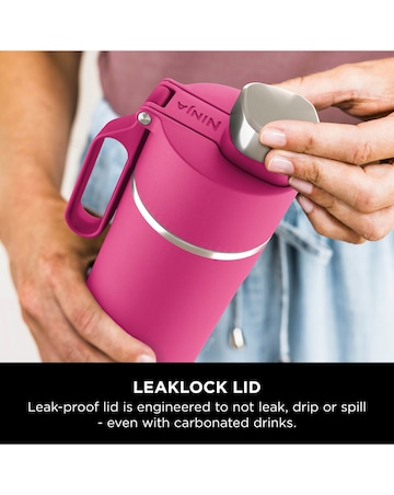 Ninja Thirsti Carbonated 530ml 18oz Bottle with Carbonation Lid in Pink