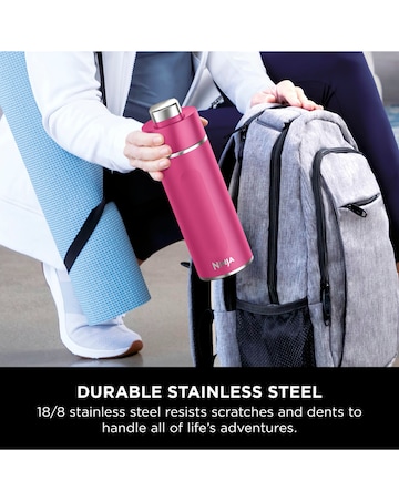 Ninja Thirsti Carbonated 530ml 18oz Bottle with Carbonation Lid in Pink