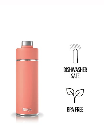 Ninja Thirsti Carbonated 530ml 18oz Bottle with Carbonation Lid in Coral