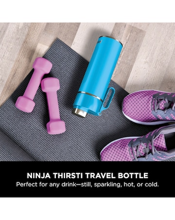 Ninja Thirsti Carbonated 700ml 24oz Bottle with Carbonation Lid in Tropical Blue