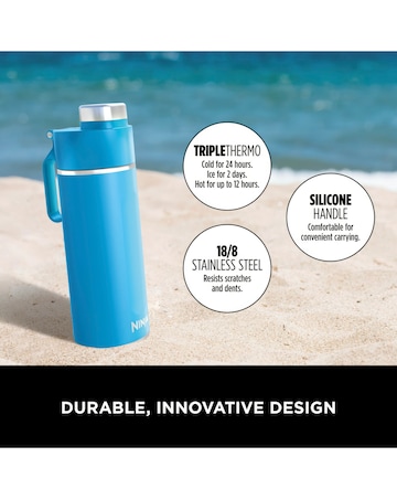 Ninja Thirsti Carbonated 700ml 24oz Bottle with Carbonation Lid in Tropical Blue