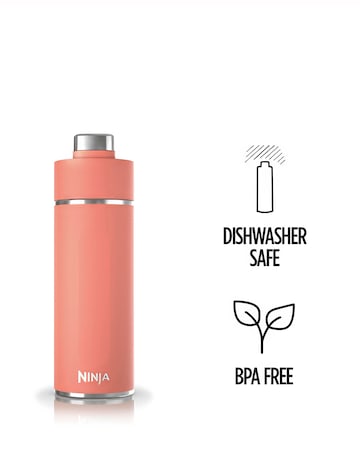 Ninja Thirsti Carbonated 700ml 24oz Bottle with Carbonation Lid in Coral