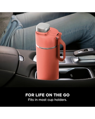 Ninja Thirsti Carbonated 700ml 24oz Bottle with Carbonation Lid in Coral