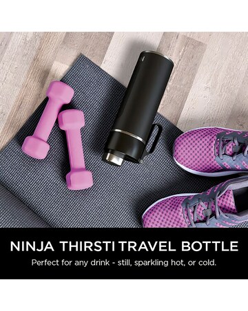 Ninja Thirsti Carbonated 700ml 24oz Bottle with Carbonation Lid in Black