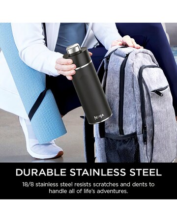 Ninja Thirsti Carbonated 700ml 24oz Bottle with Carbonation Lid in Black