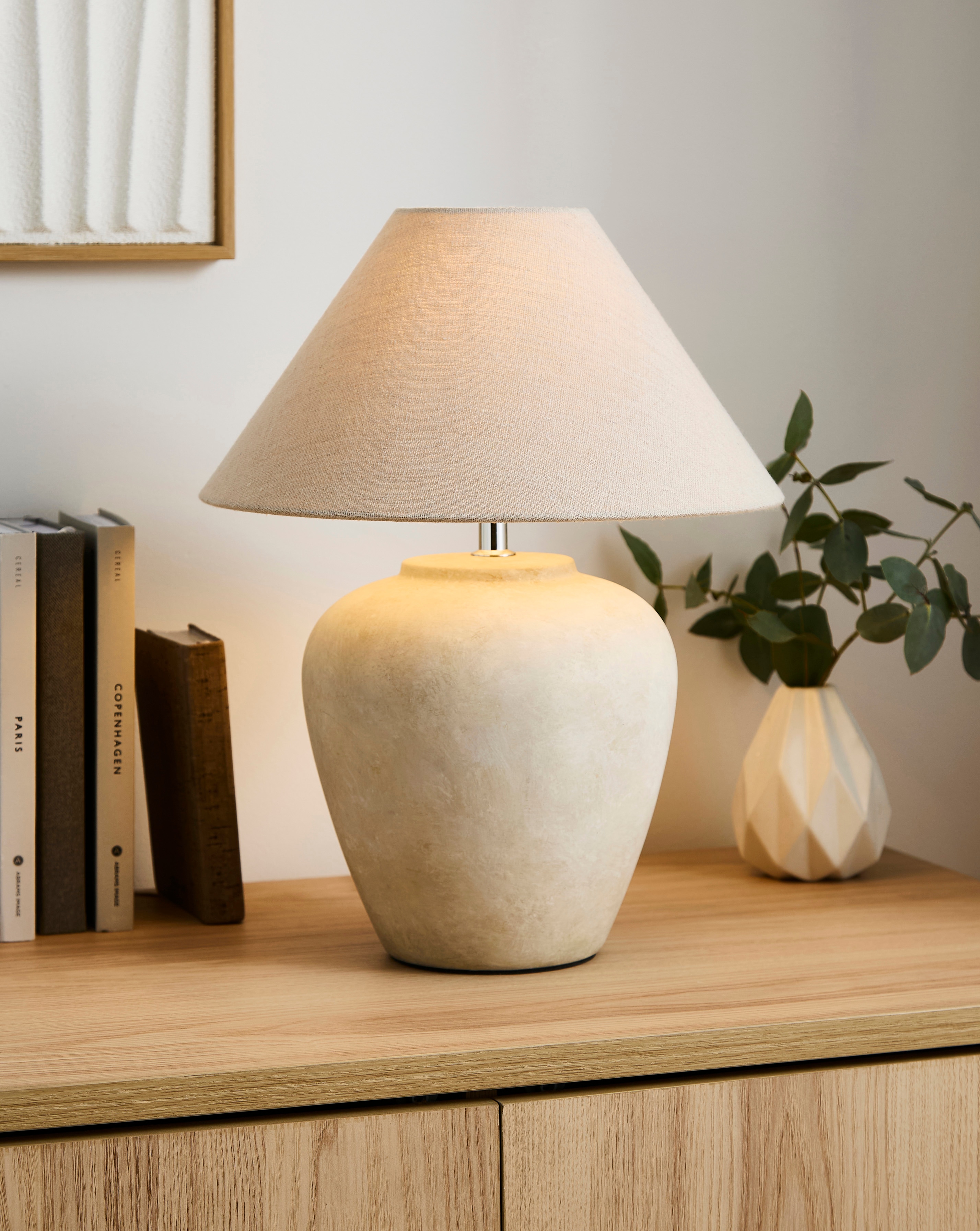 Nolan Cream Ceramic Urn Table Lamp