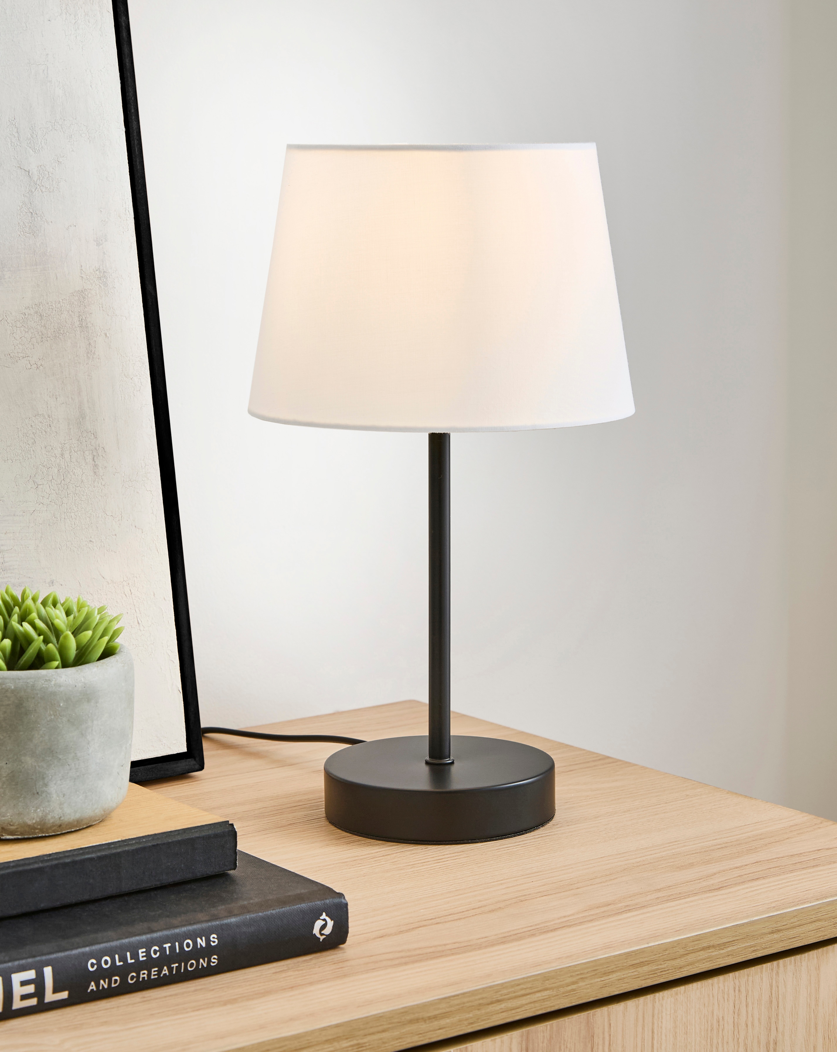 Owen White and Matt Black Table Lamp