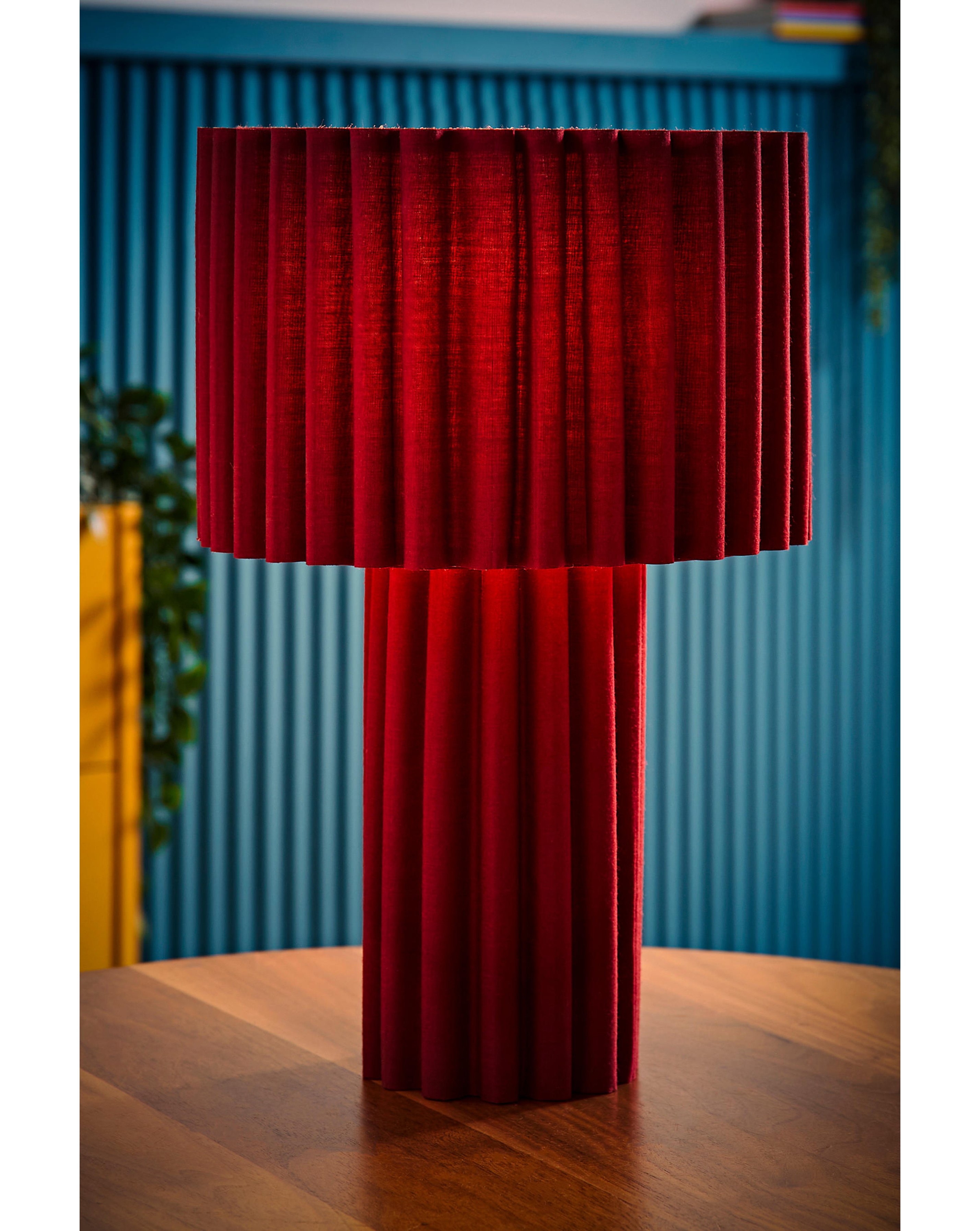 Lenny Cherry Ribbed Table Lamp