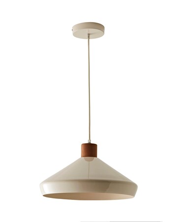 ValueLights Parker Cream & Walnut Pendant Light