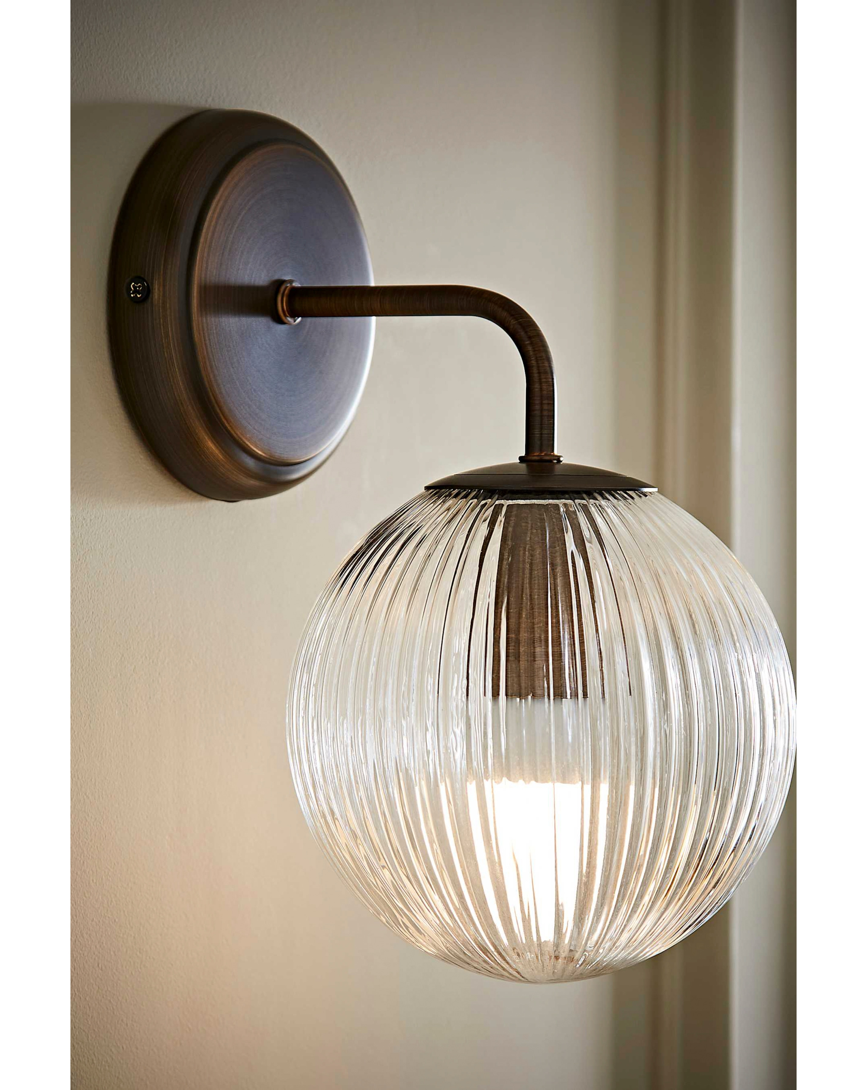 Kempton Ribbed Globe Wall Light