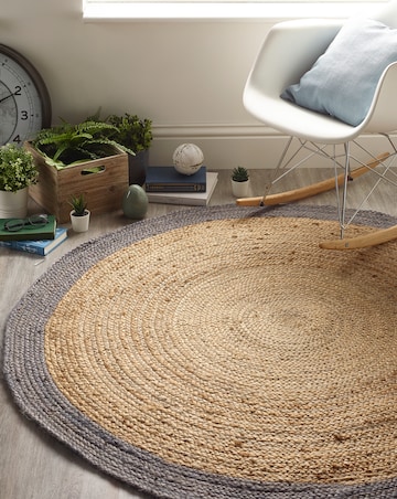 Jute Border Circle Rug