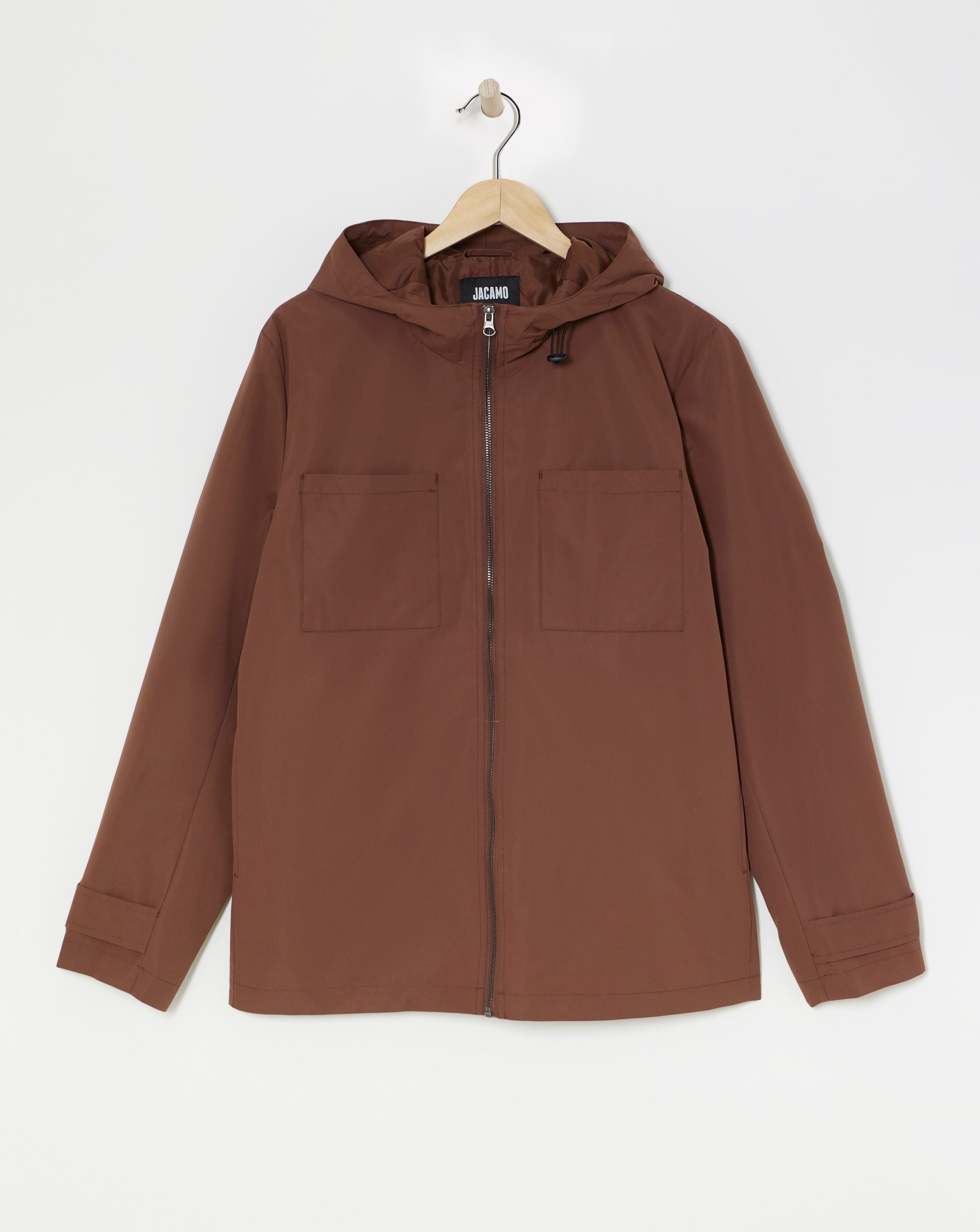 Brown Hooded Zip Up Jacket
