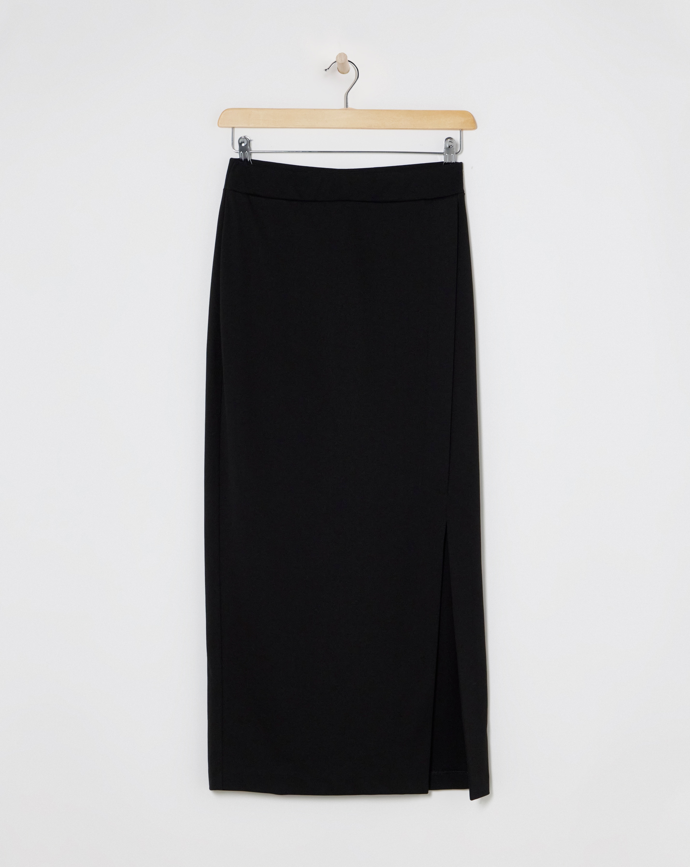 Simply Be Black Ponte Wrap Midaxi Skirt