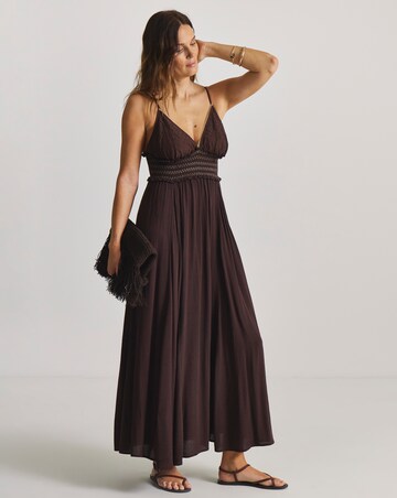 Lace and Lurex Detail Maxi Beach Dress