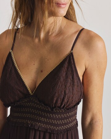 Lace and Lurex Detail Maxi Beach Dress