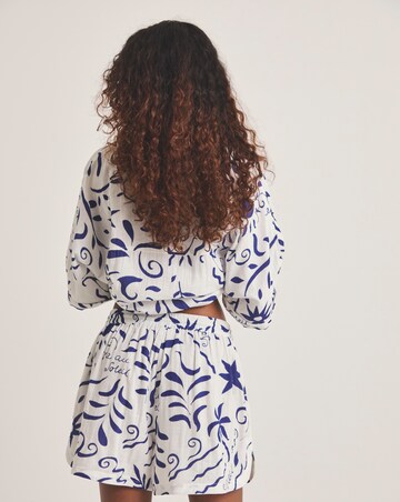 Printed Graphic Oversized Beach Shirt and Short Co-Ord Set