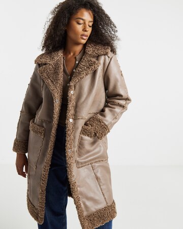 Tan Long Length PU Aviator