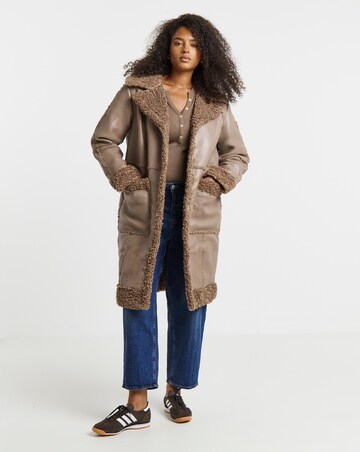Tan Long Length PU Aviator