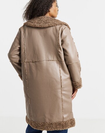 Tan Long Length PU Aviator