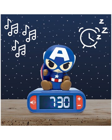 Captain America Night Light Alarm Clock