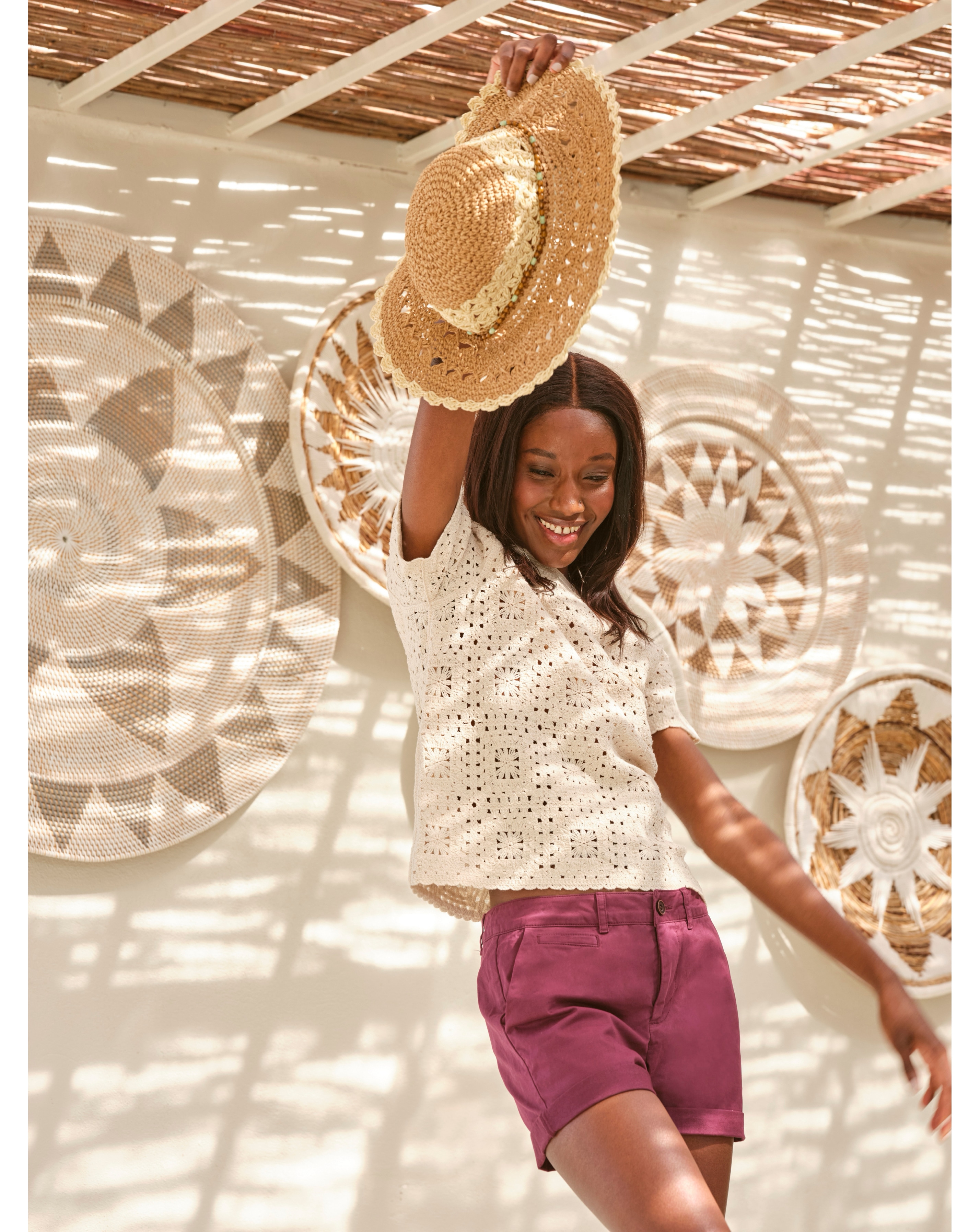 Fatface Patchwork Crochet Tee