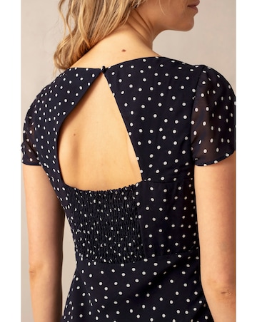 Ro&Zo Spot Print Sweatheart Neckline Midi Dress