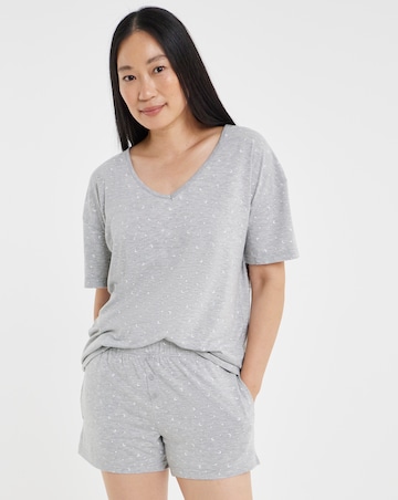 Pretty Lounge Moon & Star Print Pyjama Shortie Set