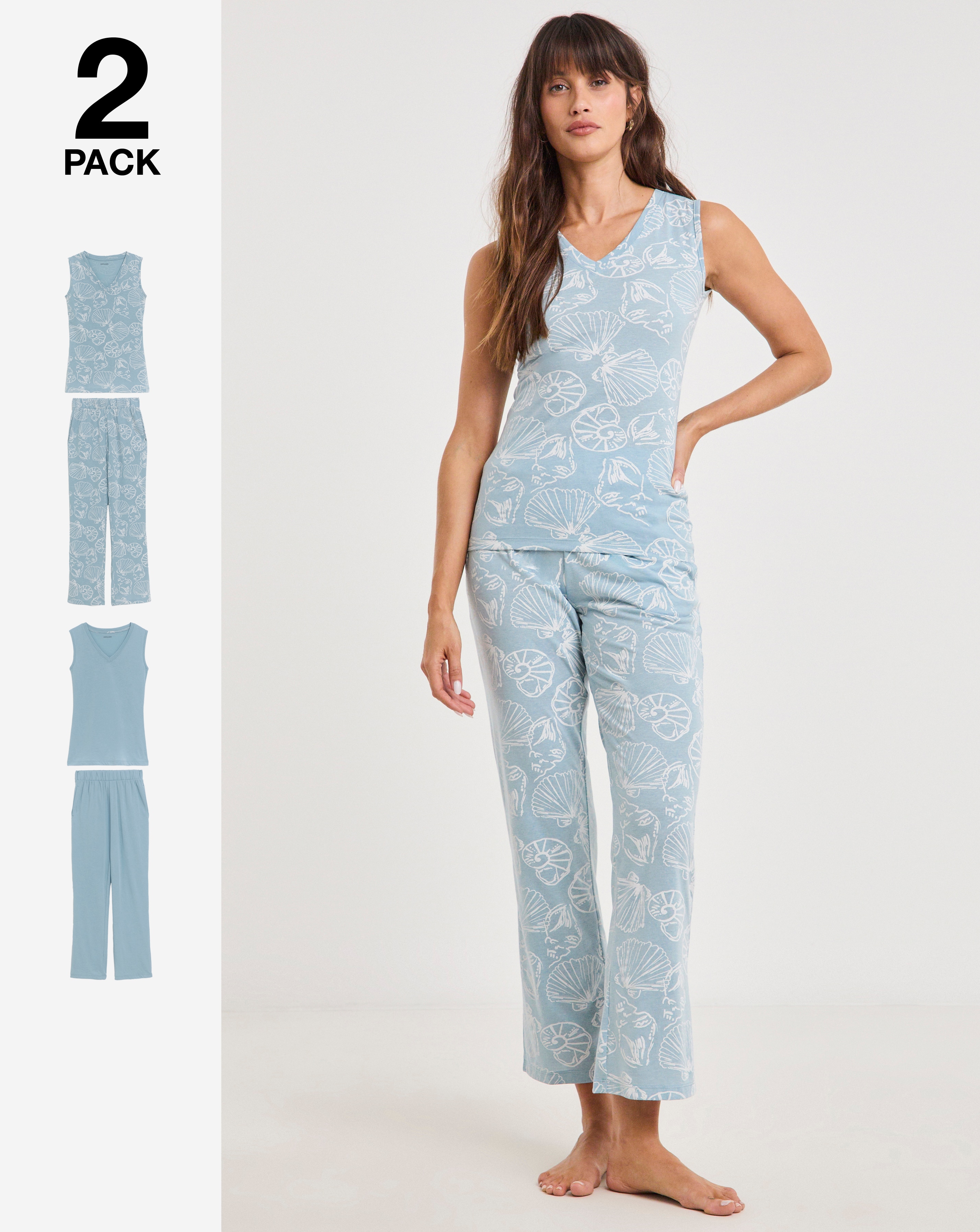 Shell Print Value 2 Pack Pyjama Set