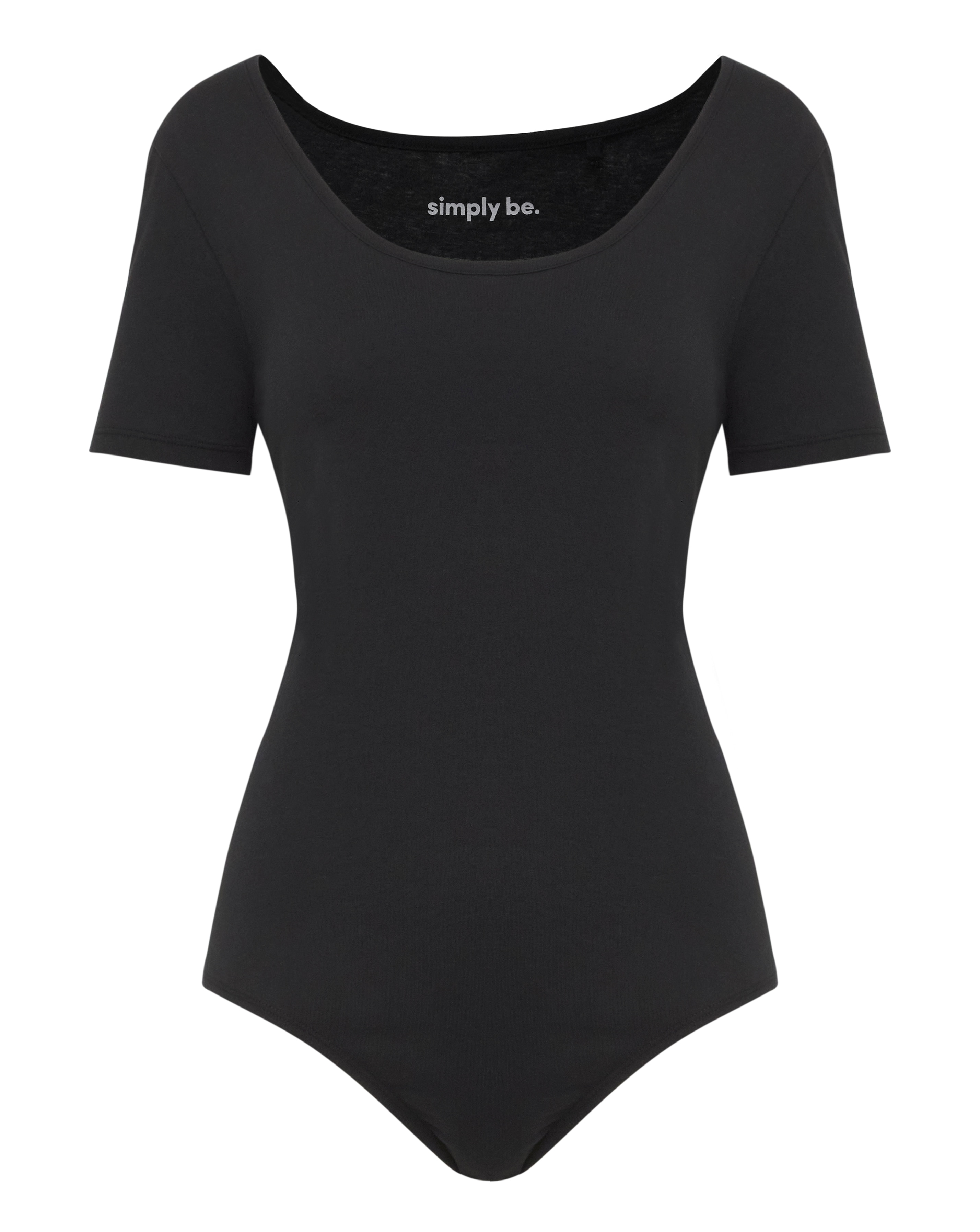 Simply Be Black Short Sleeve Bodysuit