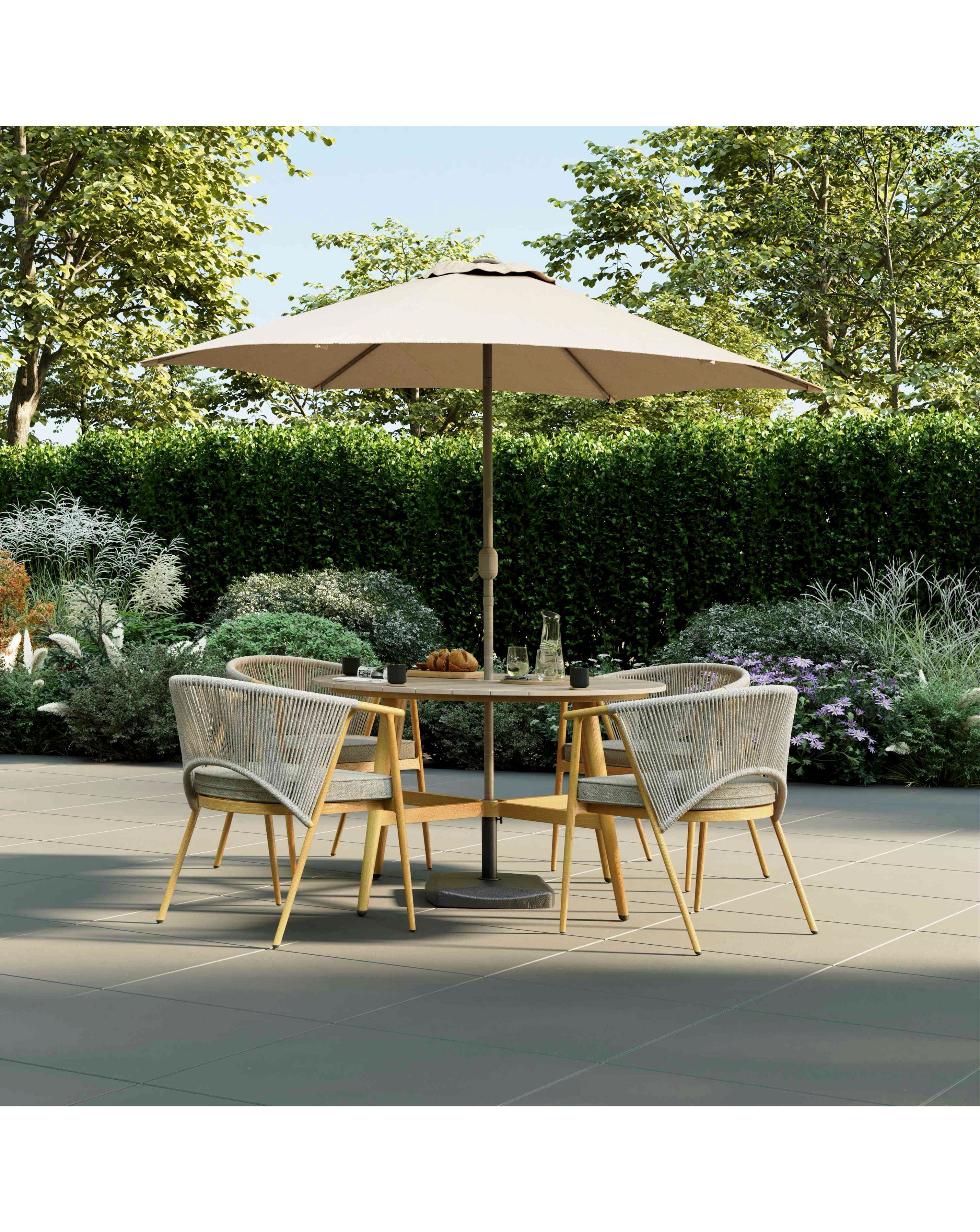 Rope Weave 4 Seater Dining Set