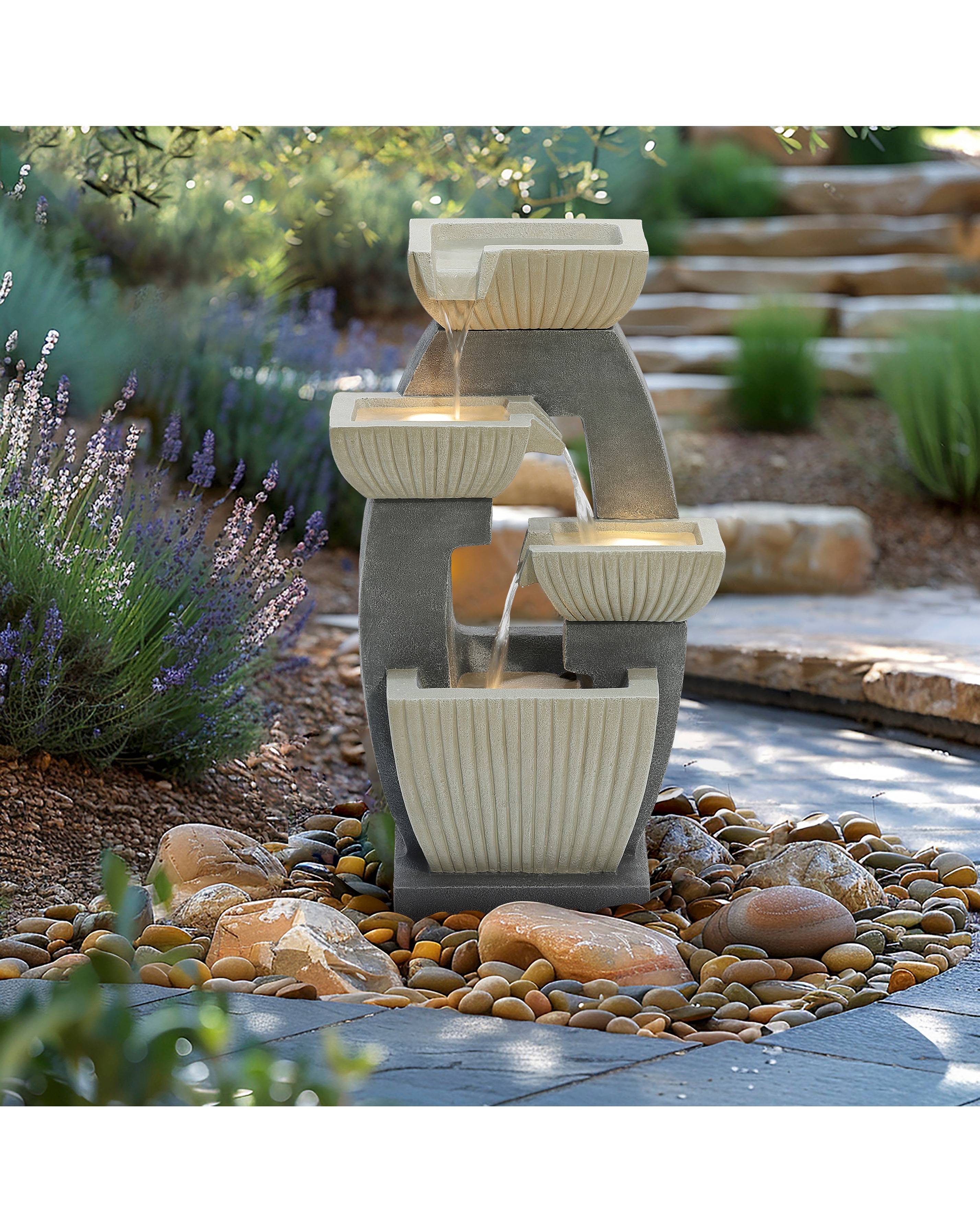 4 Tier Cascading Bowls Water Feature