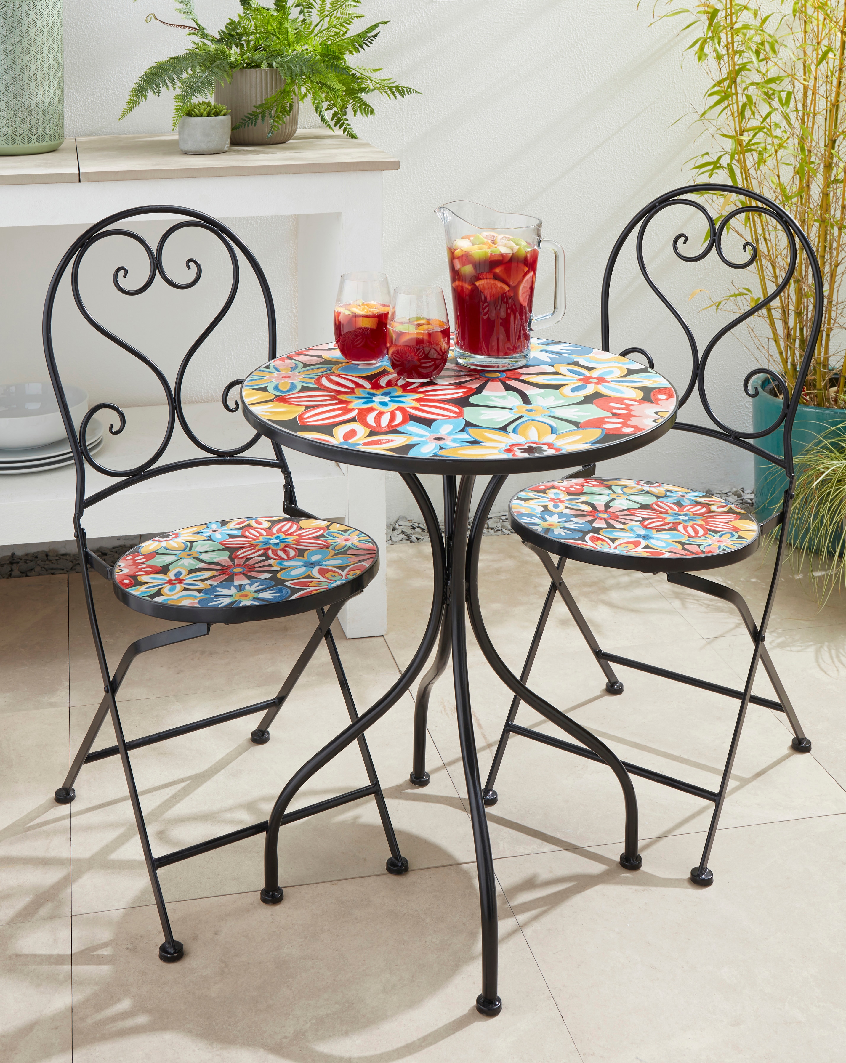 Floral Fiesta Mosaic Bistro Set