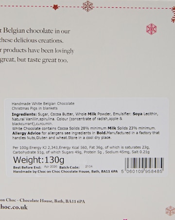 Choc on Choc Belgian Chocolate Christmas Pigs In Blankets