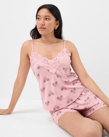 Accessorize Heart Print Lace Pyjamas Set