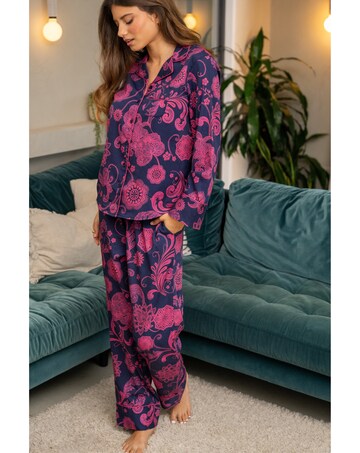 Pour Moi Pure Cotton Button Through Revere Collar Pyjama Set