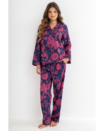 Pour Moi Pure Cotton Button Through Revere Collar Pyjama Set