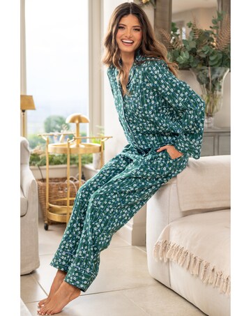 Pour Moi Pure Cotton Button Through Revere Collar Pyjama Set
