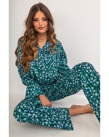 Pour Moi Pure Cotton Button Through Revere Collar Pyjama Set