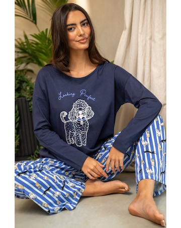 Pour Moi Cotton Long Sleeve Wide Leg Trouser Pyjama Set