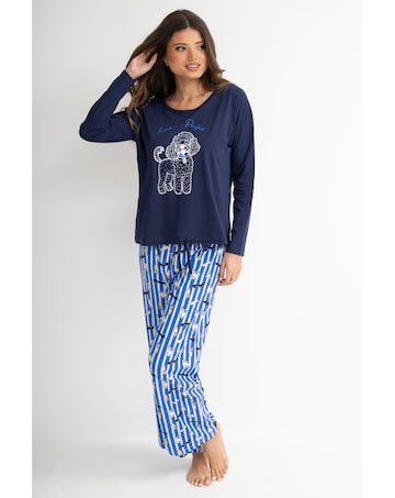 Pour Moi Cotton Long Sleeve Wide Leg Trouser Pyjama Set