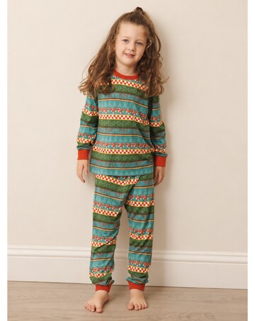 Kids Mushroom Argyle Jersey Pjs
