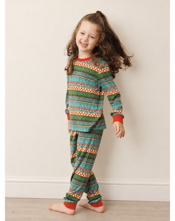 Kids Mushroom Argyle Jersey Pjs