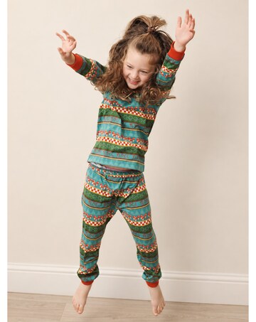Kids Mushroom Argyle Jersey Pjs