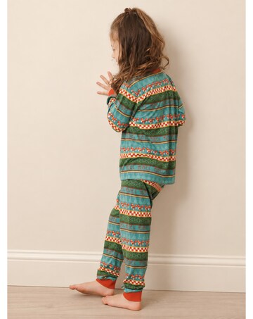 Kids Mushroom Argyle Jersey Pjs